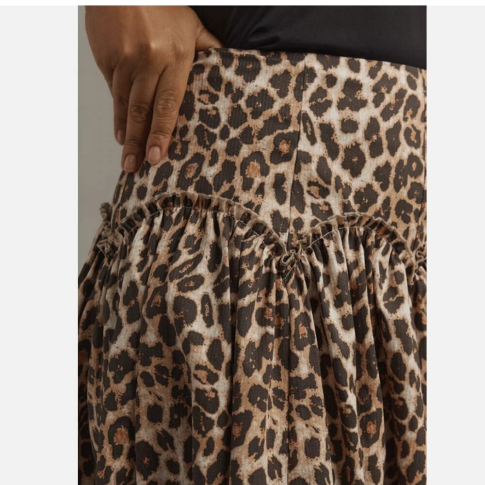 Anthropologie Mare Mare Basque-Waist Maxi Skirt Leopard Animal Print Size XL NWT - Picture 12 of 12